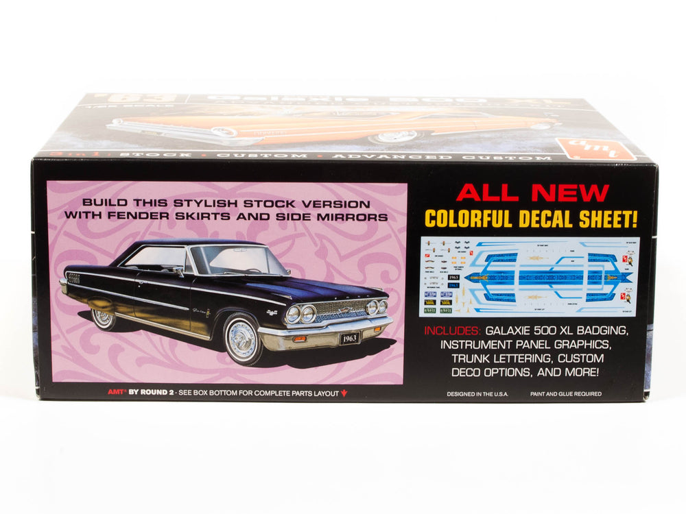Skill 2 Model Kit 1963 Ford Galaxie 500 XL 3-in-1 Kit 1/25 Scale Model by AMT